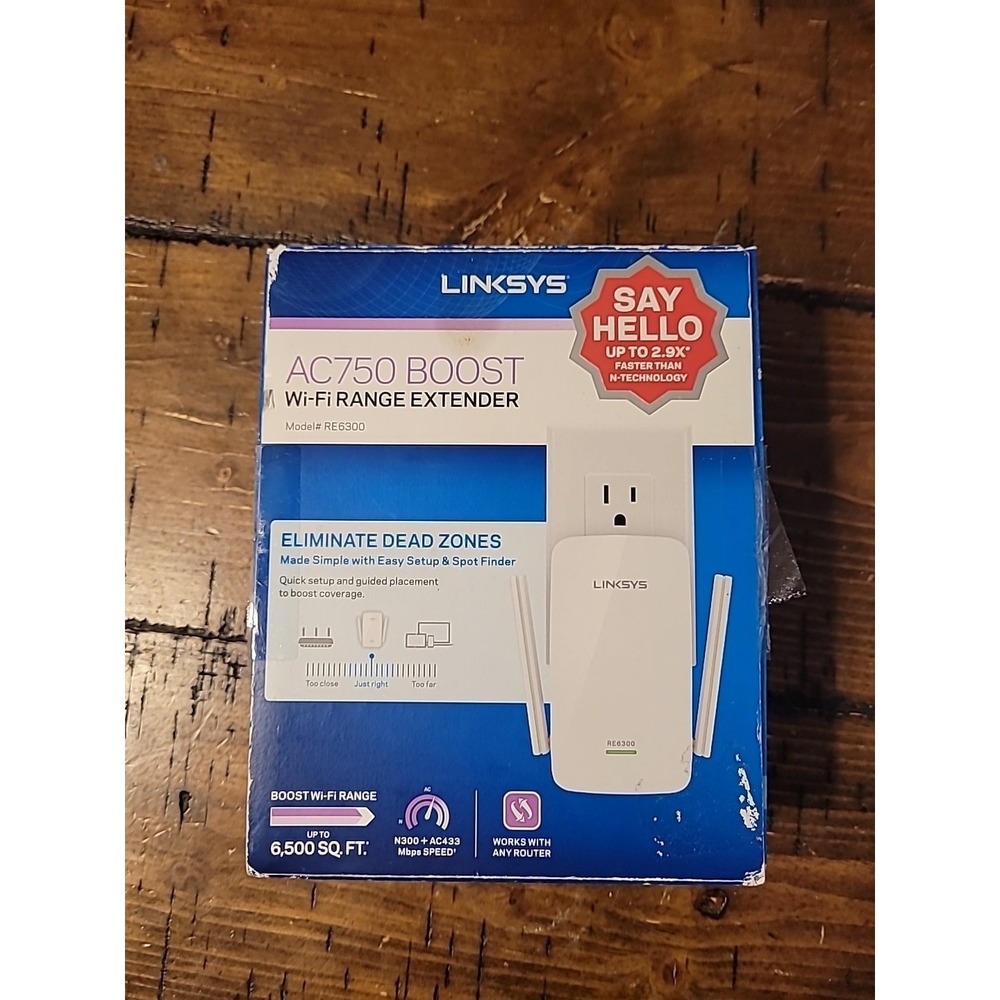 OPEN BOX Linksys RE6300 AC750 Boost Dual Band WiFi Range Extender Repeater
